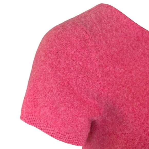 Lands’ End Pink Short Sleeve Cashmere Sweater Tee Sz M(8/10) #138P - Picture 6 of 9